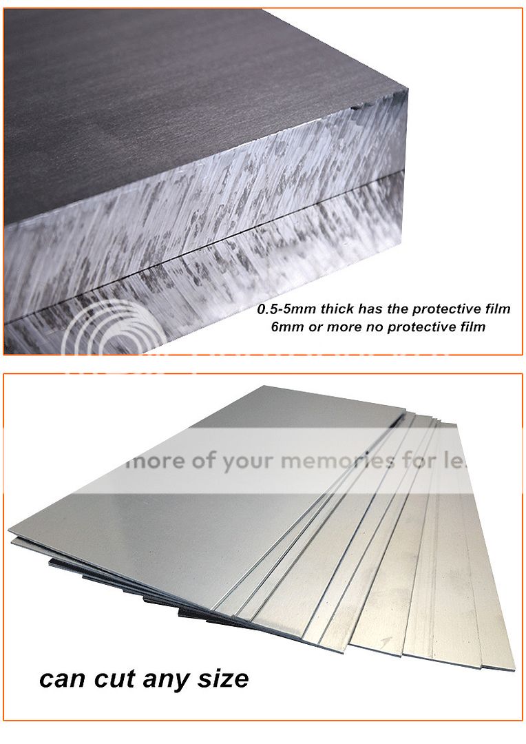 5pc 100x100x1mm ALUMINUM 6061 Flat Bar Flat Plate Sheet 1mm Thick Cut Mill Stock